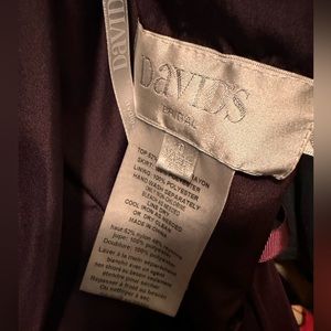 David’s Bridal Plum Dress Size 0